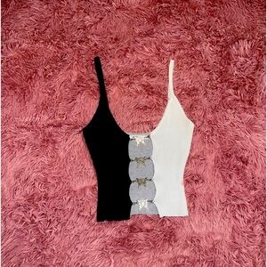 Multicolor Butterfly Chain Spaghetti Strap Crop Top